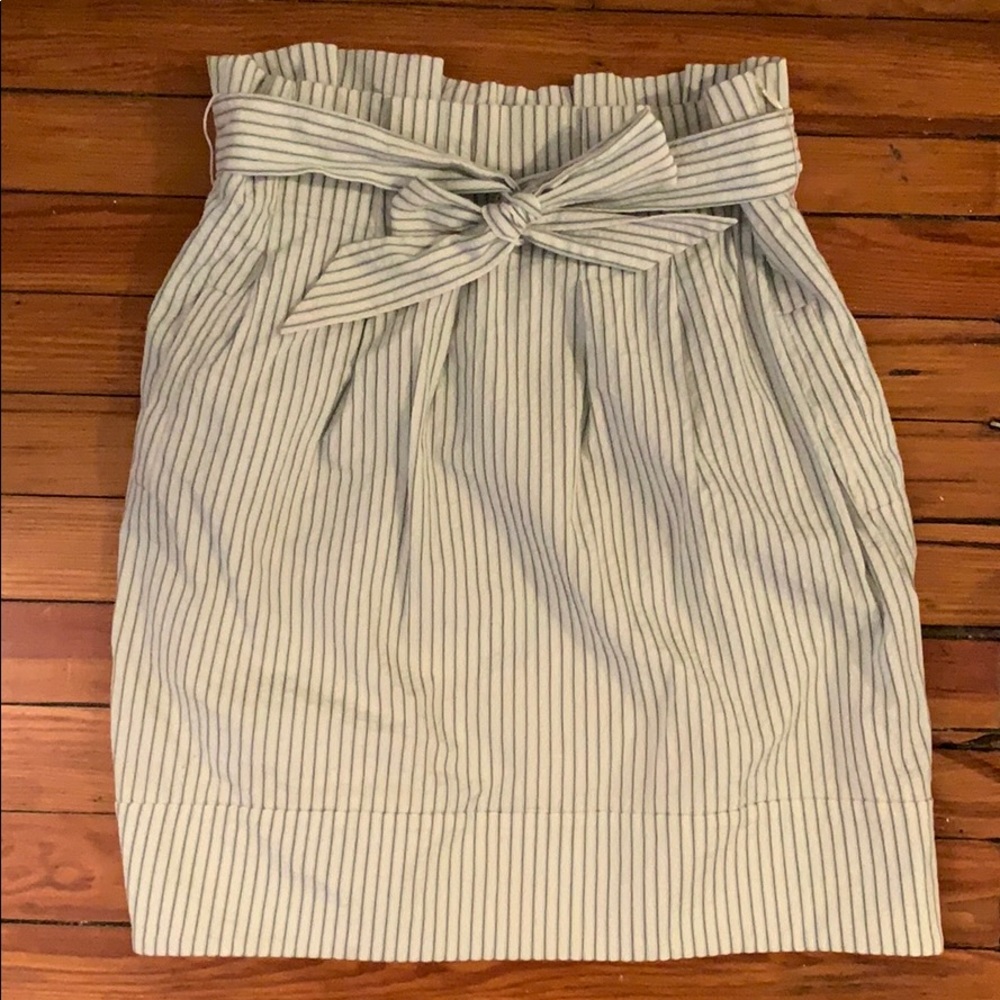 BCBG Seersucker Belted Skirt